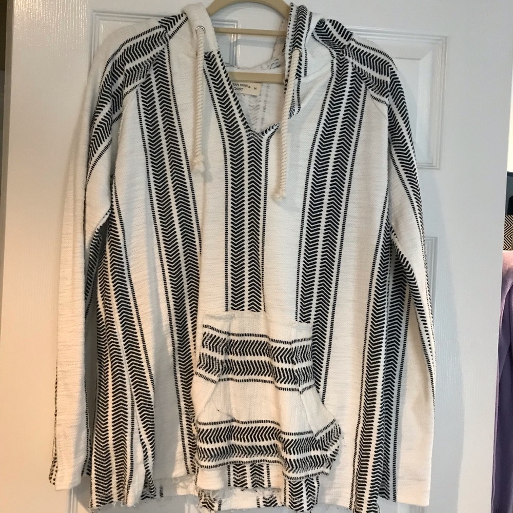 Blue & White Beach Hoodie